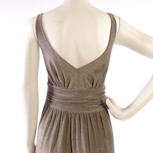 ONLY HEARTS Gold Dress Slinky Fluid Movement Feminine Backless Party Event Sexy